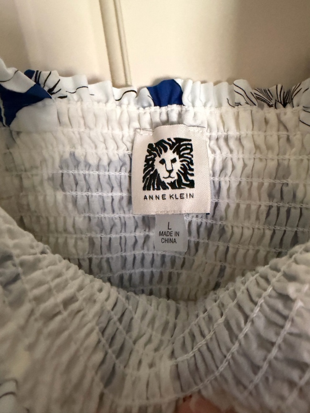 Anne Klein Blue and White Smocked Sundress - Picture 4 of 5